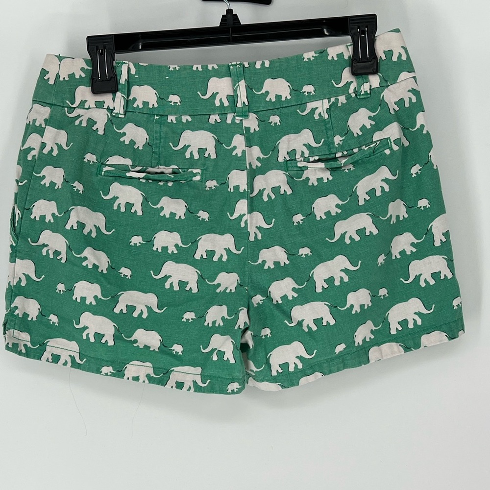 LOFT‎ LINEN BLEND GREEN ELEPHANT SHORTS THE RIVIERA SHORT,  SO CUTE